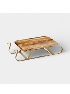 Threshold Sleigh Figural Wooden Serving Board 15.88 x 8 in Cheese Tray Decor